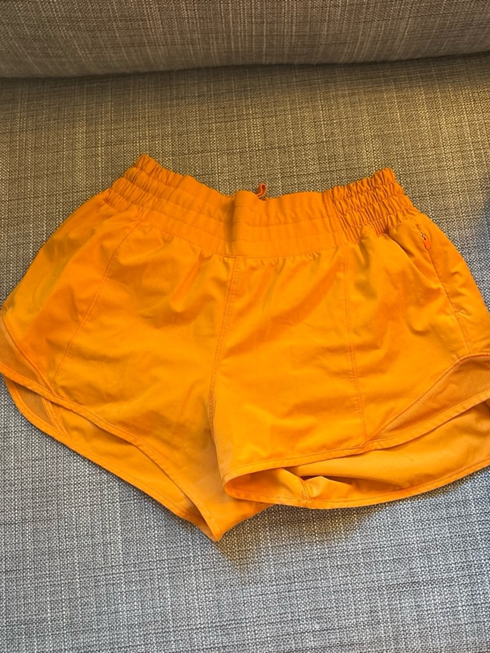 lululemon athletica Orange Elastic-Waist Athletic Shorts